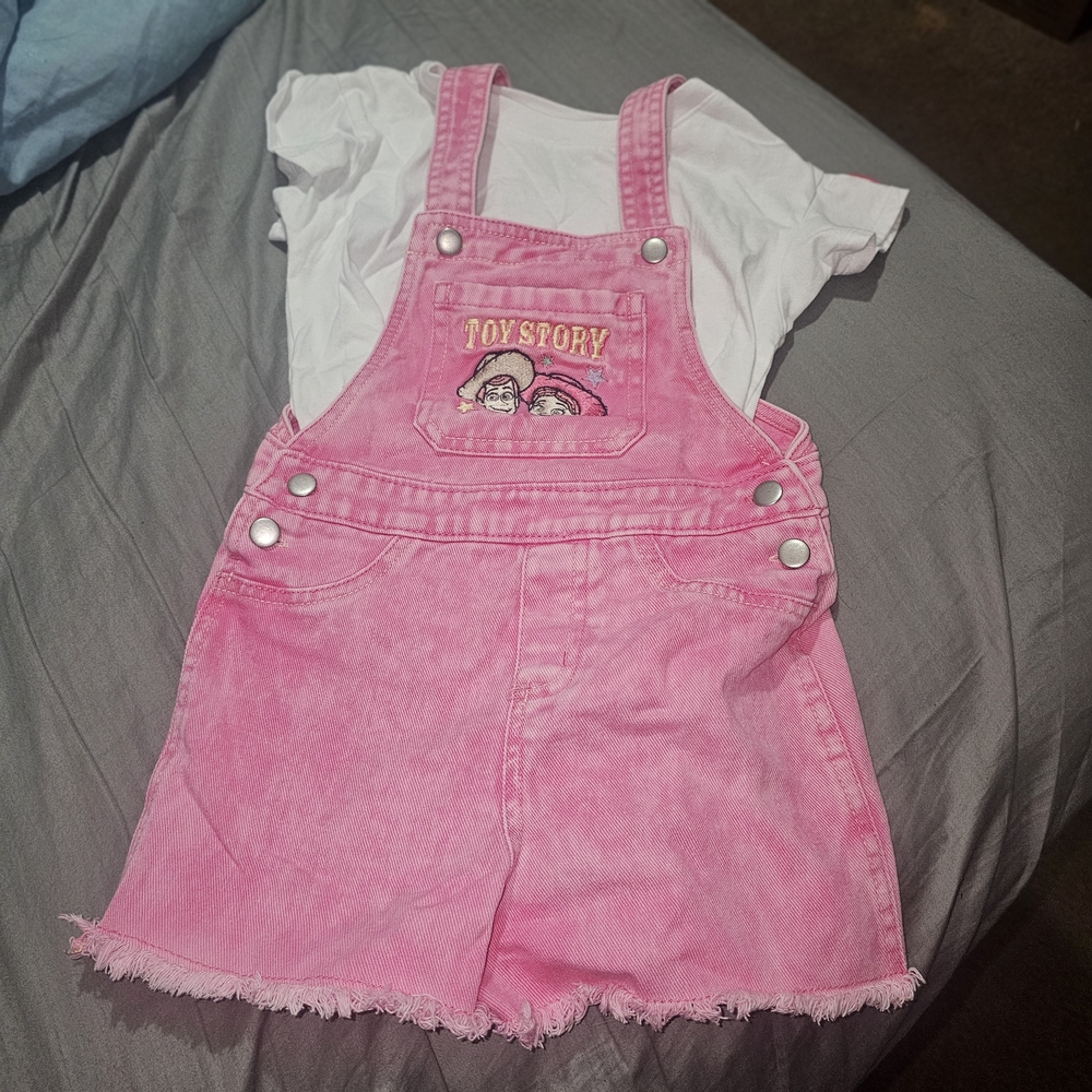 Pink Denim Overalls for Kids